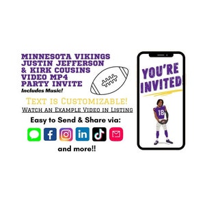 Minnesota Vikings Digital Video Party Invitation