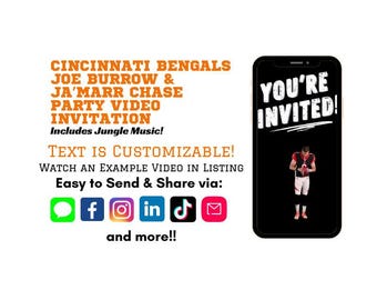 Cincinnati Bengals Digital Video Party Invitation