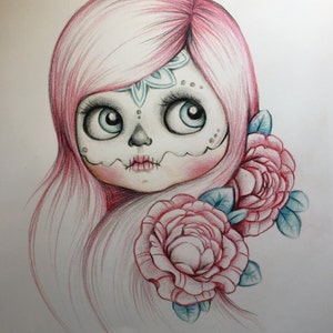 Catrina dibujo - Etsy España