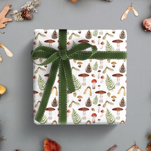 Forager Wrapping Paper, Mushrool Gift Wrap, Fungi Birthday Gift Wrap, Forest Wrapping Paper, Toadstool Patterned Wrapping Paper, Autumn Gift