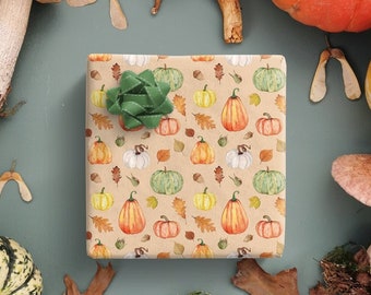 Pumpkin Wrapping Paper, Pumpkin Birthday Gift Wrap, Thanksgiving Gift Wrap, Wrapping Paper, Gardener Wrapping Paper, Halloween gift