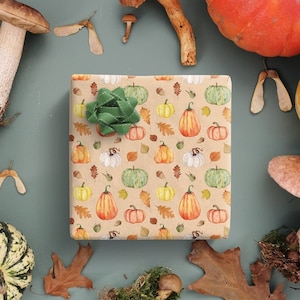 Pumpkin Wrapping Paper, Pumpkin Birthday Gift Wrap, Thanksgiving Gift Wrap, Wrapping Paper, Gardener Wrapping Paper, Halloween gift