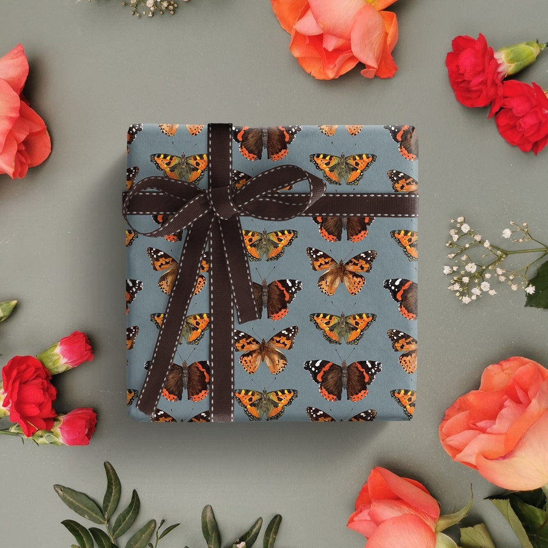 Butterfly Wrapping Paper, Butterfly Gift Wrap, Insect Gift Wrap, Birthday Wrapping Paper