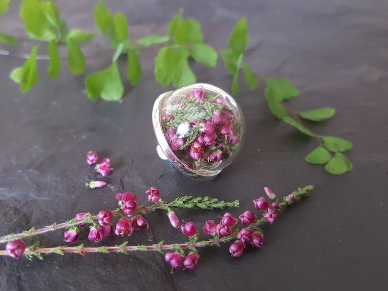 Silver Purple Heather Terrarium Brooch Terrarium image 6