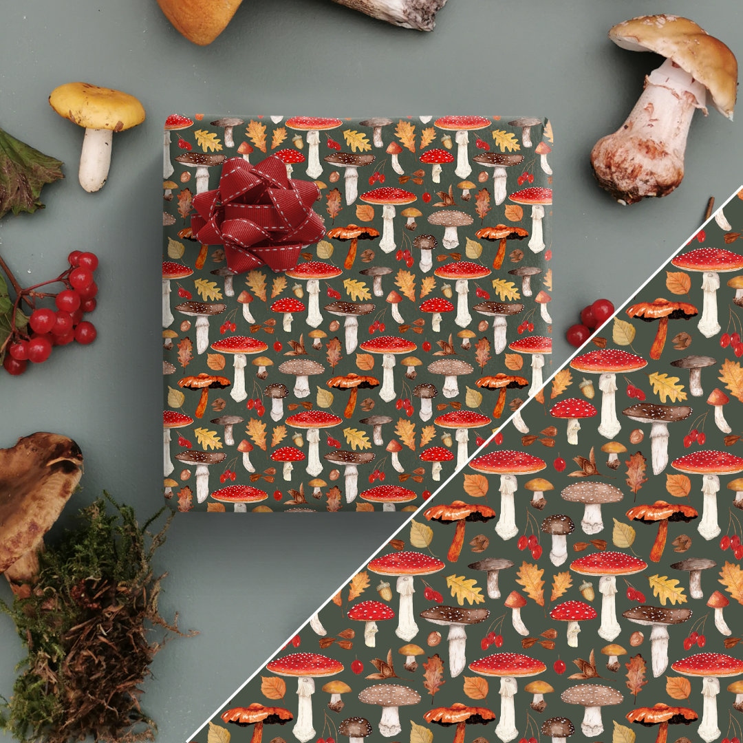 Mushroom Wrapping Paper, Custom Gift Wrap, Mushroom Lovers Gift, Unique  Wrapping Paper, Mycology Gift, Fungi, Cottage Core, Toadstool
