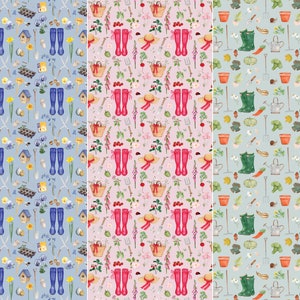 Mixed Gardener Gift Wrap Pack For Garden Lovers Garden Themed Wrapping Paper Pack Allotment Gift Wrap Wrapping Paper 3PK image 3