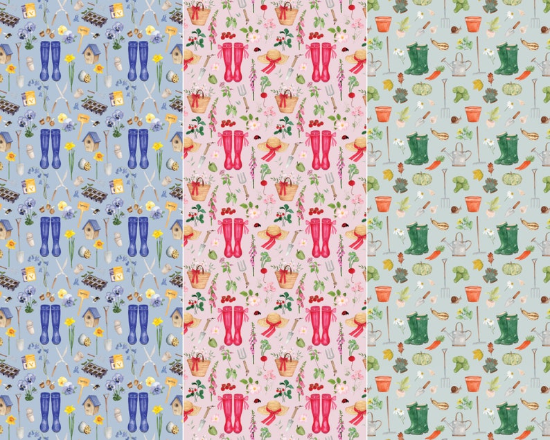 Mixed Gardener Gift Wrap Pack For Garden Lovers Garden Themed Wrapping Paper Pack Allotment Gift Wrap Wrapping Paper 3PK image 3