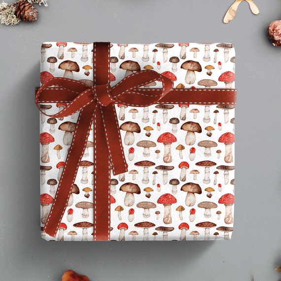 Mushrooms Red/Gold Gift Wrap