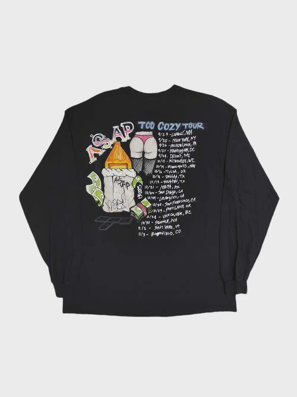 ✈ A$AP MOB TOO COZY TOUR (2017) Tシャツ 新品 ASAP MOB Too Cozy Tour 2017 tee アーティストT. A$AP