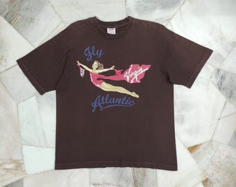 Maglietta vintage anni '90 Fly Virgin Atlantic Princess Diana