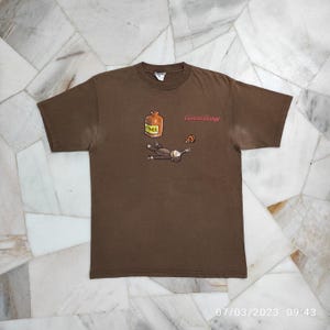 Maglietta vintage "Ether" Curious George del 1995, etichetta Cronies, personaggio dei cartoni animati raro