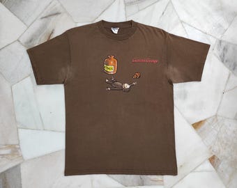 Maglietta vintage del 1995 di Curious George "Ether", con etichetta Cronies, personaggio dei cartoni animati raro.