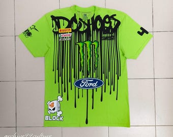 Vintage DC Shoes x Ken Block Ford Racing T-Shirt, Monster Green, Size L