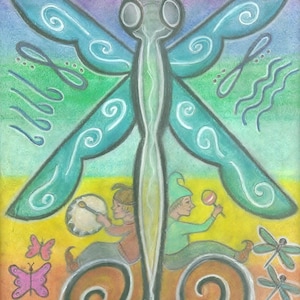 Metaphysical Shamanic Dragonfly Fairy Magic Totem Portrait by shamanic healing artist Azurae Windwalker