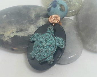 Shungite Sea Turtle Master Healer LIFEforce Energy Orgone Metaphysical Shield Necklace Amulet by Shamanic Healing Artist Azurae Windwalker