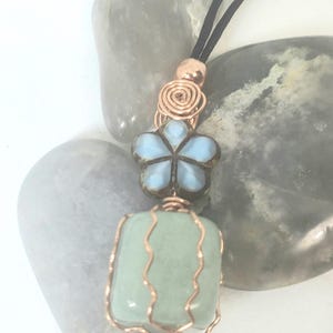 Aquamarine Orgone Amulet Necklace, Copper Coil, Shamanic Healing