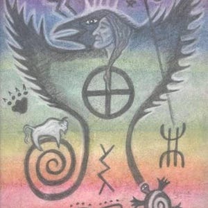 Totem corbeau chamanique pour la magie et la loi divine par Azurae Windwalker, artiste guérisseuse chamanique