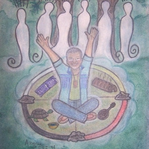 Portraits d'âme personnalisés personnalisés avec la roue médicinale par l'artiste de guérison chamanique Azurae Windwalker