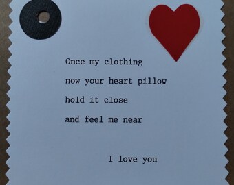 Once my clothing for heart pillow gift tag