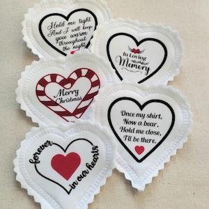 Memorial Fabric Sew On Patch: "Once my shirt, Now a bear" - Handmade Sew-On