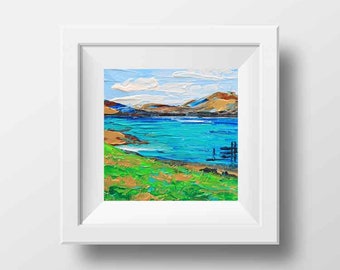 New Zealand Art, Lake Pukaki, Queenstown, New Zealand Print,8x8, South Island, Auckland City, New Zealand Artwork, Kiwi Artist Lisa Elley