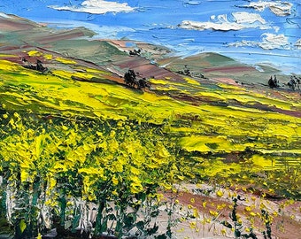 Breathtaking Bay Area Blooms: Plein Air Wildflower Painting, Nature's Palette, Original Artwork, Landscape Art, California Florals