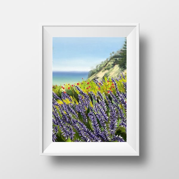 Big Sur Print, Kalifornien, Carmel, Giclee Coastal Beach Landschaft Kunst 8x10, 11x14, 12x16, Spachtel, von San Francisco Künstler Lisa Elley