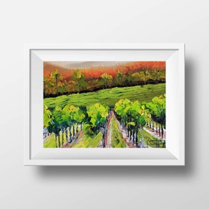 Napa Valley Print, San Francisco Art, Vineyard Giclee Print 11 x 14, Wine Country, Sonoma, Napa Valley Art, Decor, Signed Colorful Print