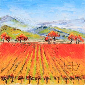 Napa Valley Print, Napa Valley Art, 8x8, 10x10, 12x12, California Wine Country Giclee Print, Artwork by San Francisco Artist Lisa Elley image 3