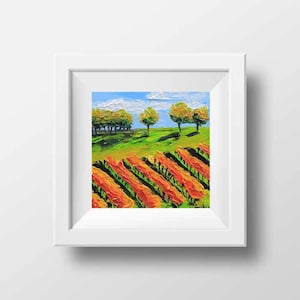Vineyard Art, California Vineyard, Napa Valley, Wine Country, Wine Art, Vines, Grapes, Kitchen Decor, Vineyard Print, Palette Knife, Vines