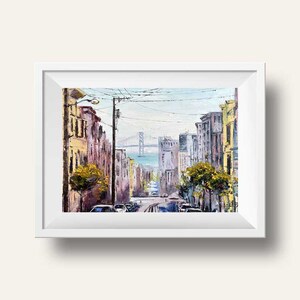 San Francisco Print, Bay Bridge, Bay Area Wall Art, Modern Art, Cityscape Print, Living Room Wall Decor, Home Decor, San Francisco Art