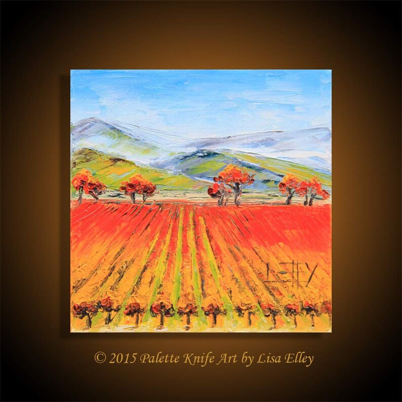 Napa Valley Print, Napa Valley Art, 8x8, 10x10, 12x12, California Wine Country Giclee Print, Artwork by San Francisco Artist Lisa Elley image 2