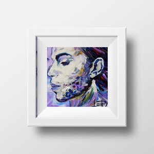 Prince, Celebrity Print, Portrait Print, Prince Print, 12x12, Tribute Print by Award Winning San Francisco Artist Lisa Elley