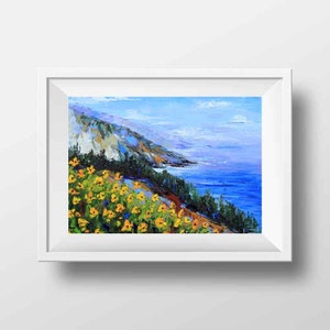 California Art, Big Sur, California, Big Sur Print, 8x10, Beach Art, Coastal, Artwork by Award Winning San Francisco Bay artist Lisa Elley