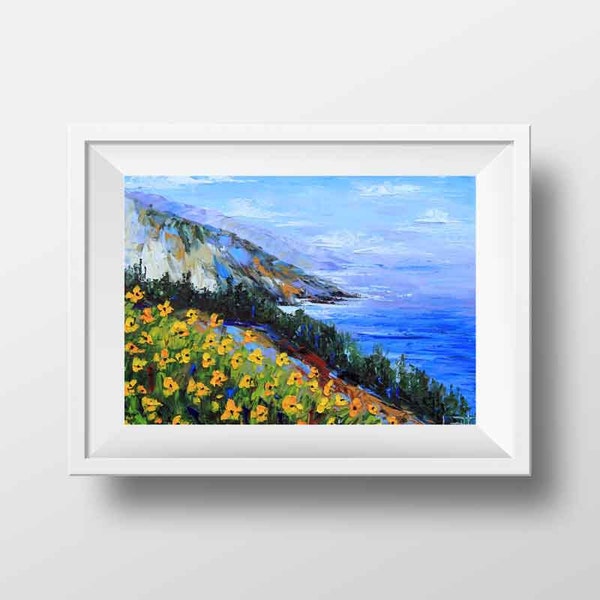 California Art, Big Sur, Kalifornien, Big Sur Print, 8x10, Beach Art, Coastal, Kunstwerk von der preisgekrönten San Francisco Bay Künstlerin Lisa Elley