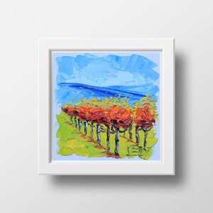 Vineyard Art Print, California Vineyard, Napa Valley, Wine Country, Wine, Vines, Grapes, Kitchen Decor, Original Oil Painting, Palette Knife