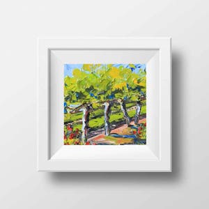 Napa Valley Print, Wine Country, Giclee, California Art, 8x8, Napa, Colorful Fall Landscape, Palette Knife Artwork in Oil by Lisa Elley