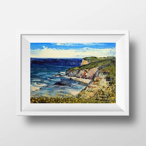 California Big Sur Giclee Print, Coastal Beach Landscape Art, 8x10, 11x14, 12x16 Original Modern Artwork by San Francisco Artist Lisa Elley