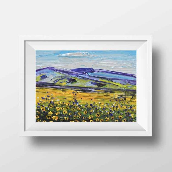 Death Valley Giclee Print, Palette Knife Landscape Art