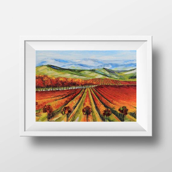 Napa Valley Vineyard Giclee Print: California Wine Country Art