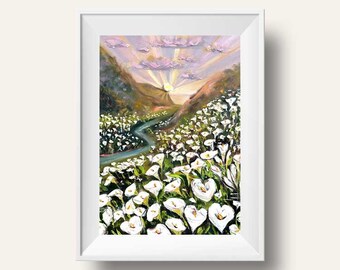 Calla Lily Print, California Art, California Landscape, Calla Lilies, California Print, Big Sur Print, Fine Art Print, Big Sur, Lily, Lilies