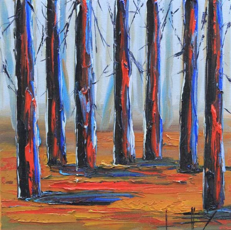 Yosemite Art Tree Painting Palette Knife Art Etsy