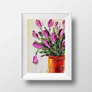 Tulip Art, Tulip Print, Floral Print,Tulip Artwork, Colorful Flowers, Pretty Spring Print, White Tulips, Still Life by Artist Lisa Elley