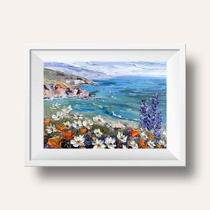 Big Sur Art Print: California Poppies, Pacific Coast Landscape