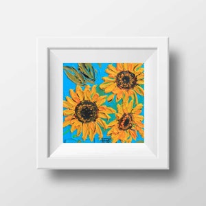 Sunflower Print, Van Gogh Print, Sunflowers, Sunflower Art, Print, Giclee, Flowers, Floral Print, Floral, Flower Art, 10x10, 12x12, Signed