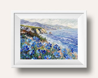 Stampa artistica giclée Big Sur Coast: fiori selvatici della costa della California, firmata