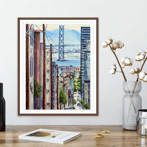 San Francisco Print, San Francisco Art, Giclee, Cityscape, 8x10,  Print Urban Streets, Modern, Art Print, San Francisco Painting