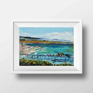 Capitola California Beach Print: Palette Knife Coastal Landscape