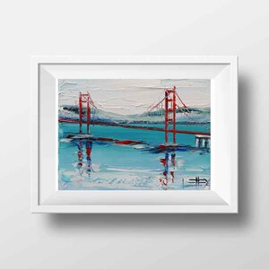 San Francisco Print, Giclee, Golden Gate Bridge, Fine Art, 8x10, 11x14, Original Modern Artwork in oil by Award Winning Artist Lisa Elley