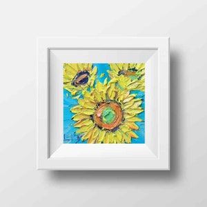Sunflower Print, Van Gogh Print, Sunflowers, Sunflower Art, Print, Giclee, Flowers, Floral Print, Floral, Flower Art, 10x10, 12x12, Signed